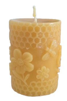 Wabenkerze mit Blumen